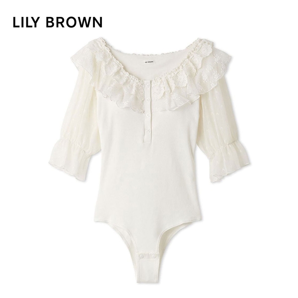 リリーブラウン ランジェリー レーシーパフスリーブボディスーツ カップ付き LILY BROWN Lingerie