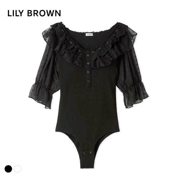 リリーブラウン ランジェリー レーシーパフスリーブボディスーツ カップ付き LILY BROWN Lingerie