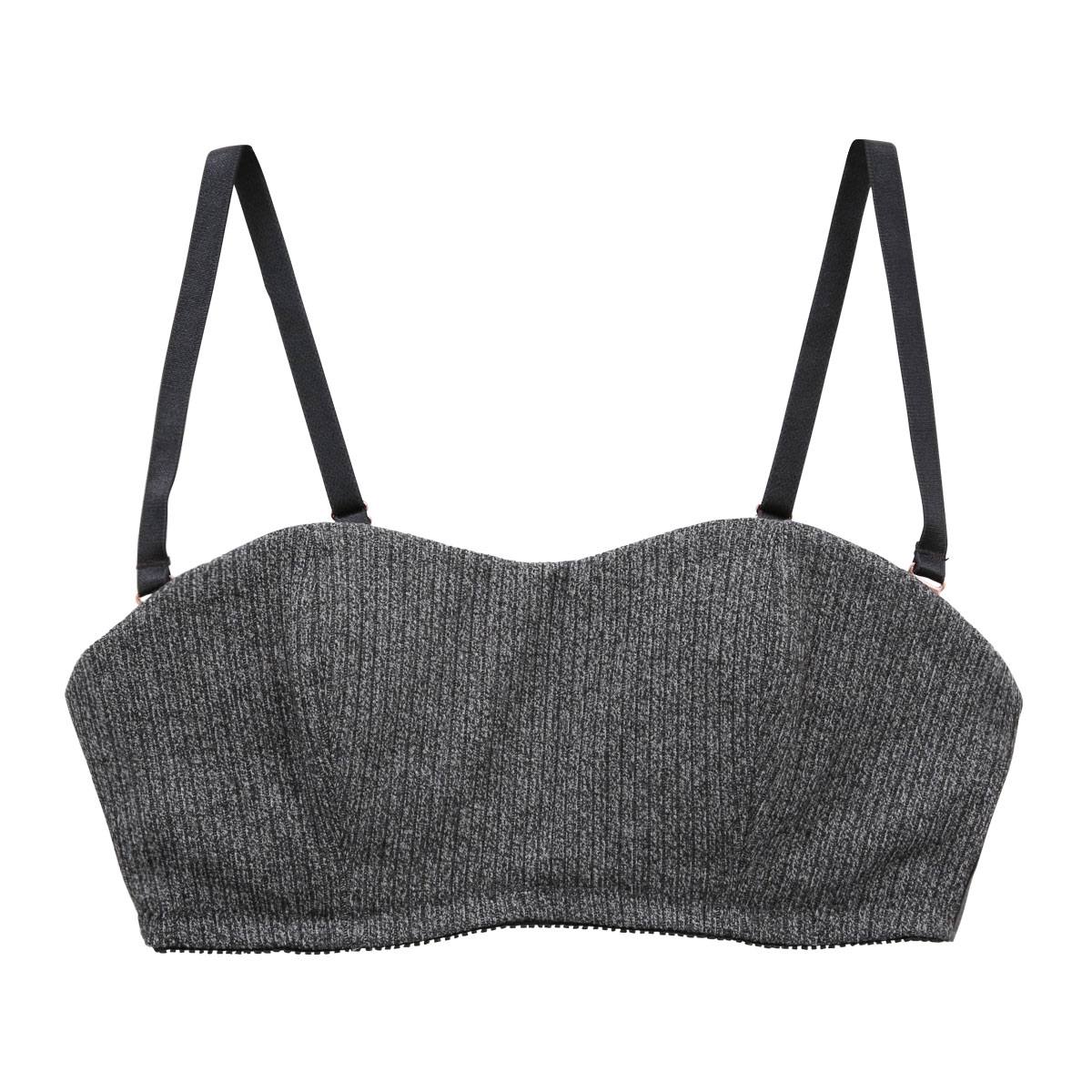 リリーブラウン LILY BROWN ソフトリブ ライククロスストラップレスブラ ランジェリー ブラジャー 単品(GY-グレー-1)