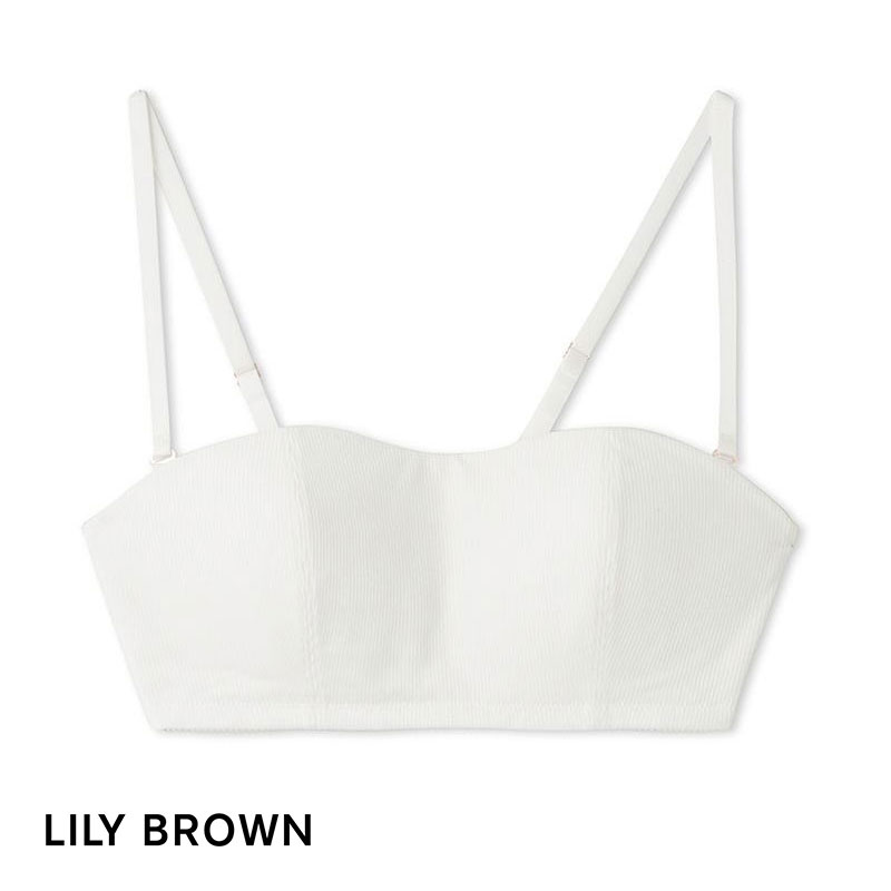 リリーブラウン LILY BROWN ソフトリブ ライククロスストラップレスブラ ランジェリー ブラジャー 単品(WH-ホワイト-1)