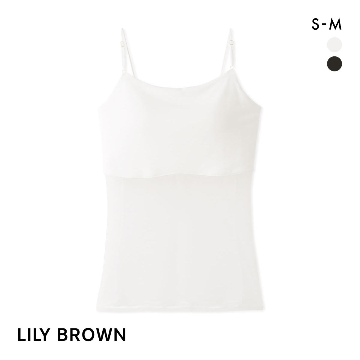 リリーブラウン カップ付ハーフシアーキャミ LILY BROWN Lingerie(WH-ホワイト-S)