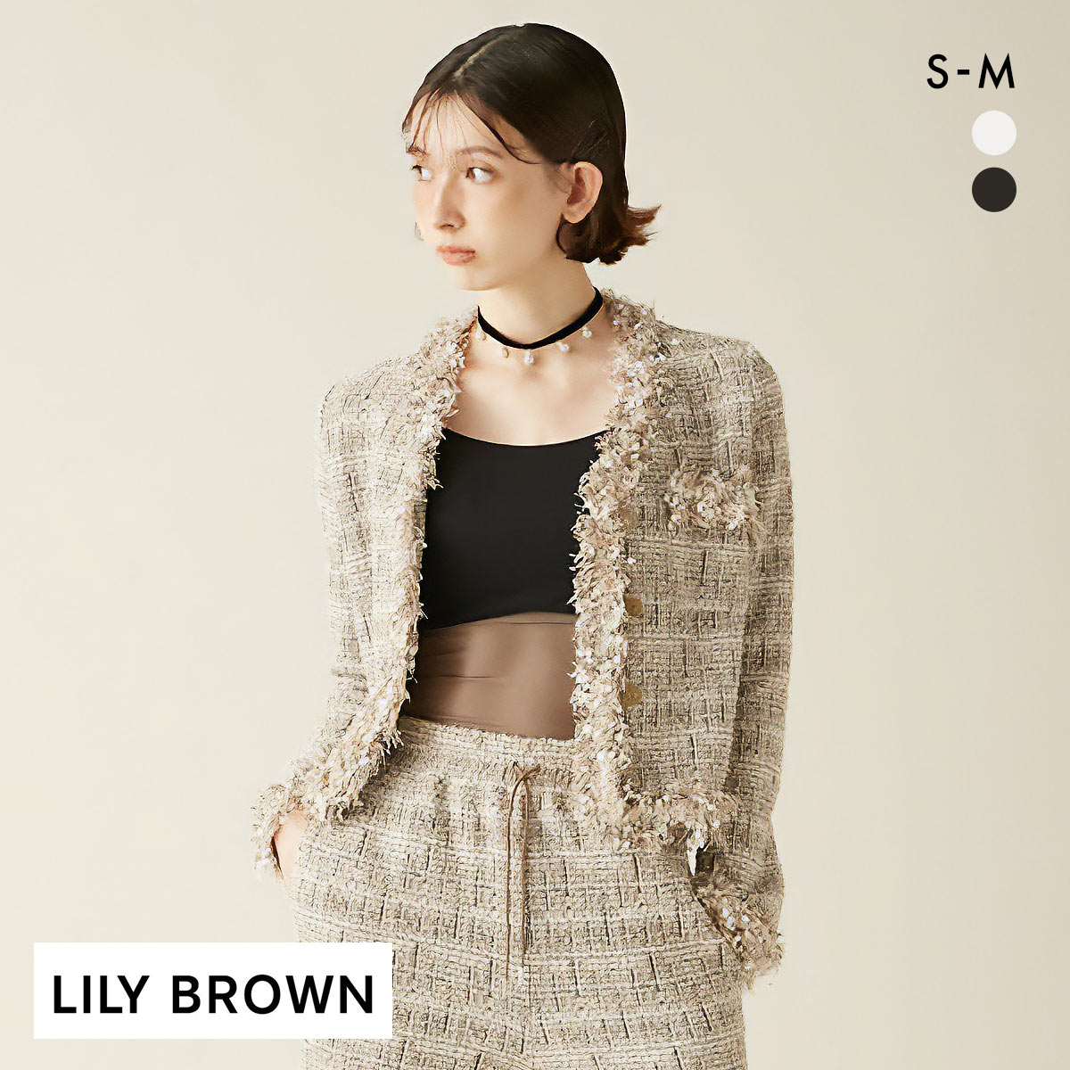 リリーブラウン カップ付ハーフシアーキャミ LILY BROWN Lingerie(BK-ブラック-S)