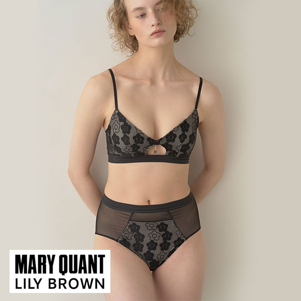 リリーブラウン LILY BROWN 【LILY BROWN×MARY QUANT】【LILY BROWN Lingerie】デイジーノンワイヤーブラ・ショーツセット ブラショーツセット(BK-ブラック-S)