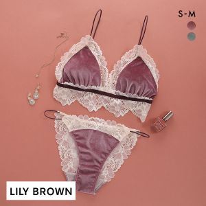リリーブラウン ランジェリー ブラレットセット ベロアマルチカラー ブラショーツセット LILY BROWN Lingerie