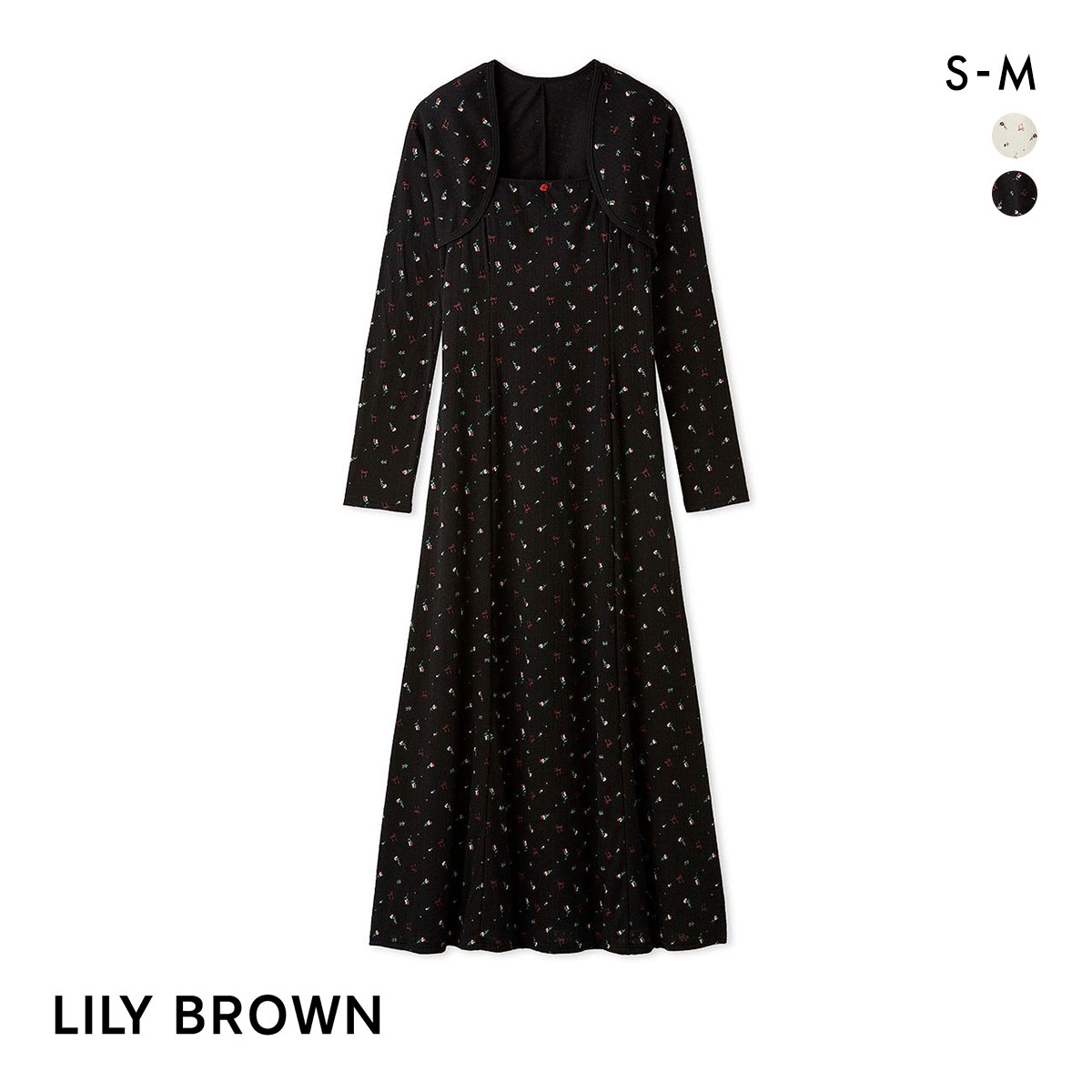 リリーブラウン ランジェリー ナイトブラドレス プティローズ LILY BROWN Lingerie(BK-ブラック-S)