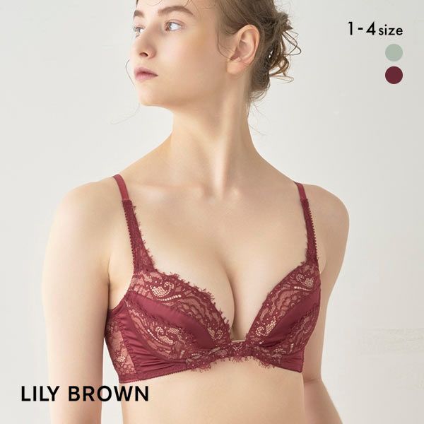 リリーブラウン LILY BROWN サテン アイラッシュレース ブラ ランジェリー ブラジャー 単品
