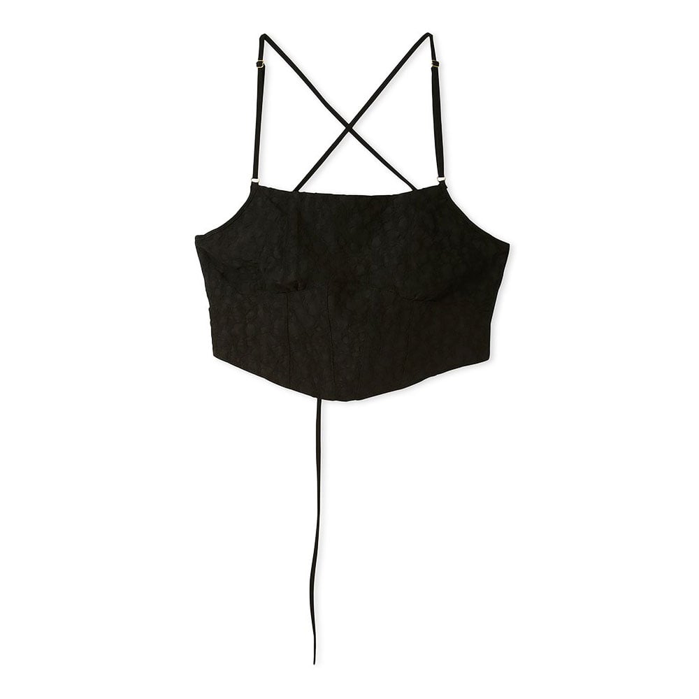 リリーブラウン LILY BROWN【LILY BROWN Lingerie】ビスチェ コルセット風レースアップ ランジェリー 単品(BK-ブラック-S)