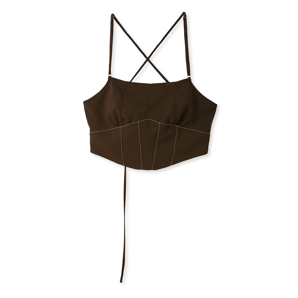 リリーブラウン LILY BROWN【LILY BROWN Lingerie】ビスチェ コルセット風レースアップ ランジェリー 単品(BR-ブラウン-S)