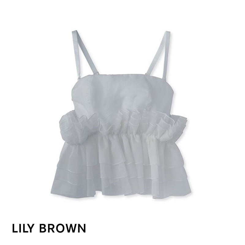 リリーブラウン LILY BROWN 【LILY BROWN Lingerie】マルチウェイライククロスストラップレスブラ/シルクフリル ブラジャー 単品(GY-グレー-1)