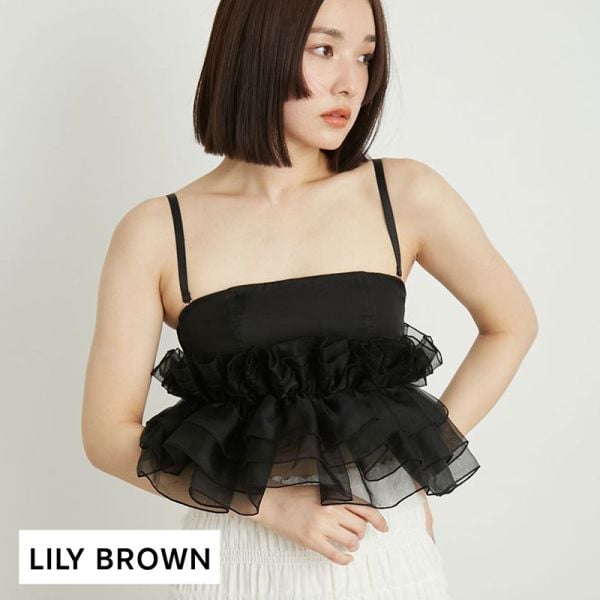 リリーブラウン LILY BROWN 【LILY BROWN Lingerie】マルチウェイライククロスストラップレスブラ/シルクフリル ブラジャー 単品
