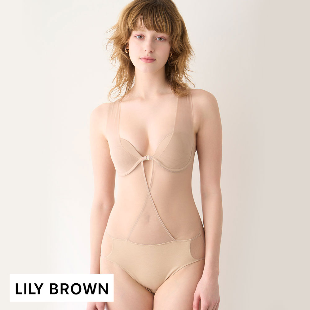 リリーブラウン LILY BROWN 【LILY BROWN Lingerie】シアーファンデボディスーツ(BE-ベージュ-S)