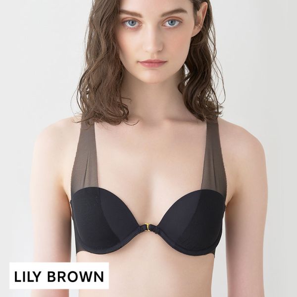 リリーブラウン LILY BROWN 【LILY BROWN Lingerie】シアーファンデブラ ランジェリー フロントホック 単品(BK-ブラック-S)