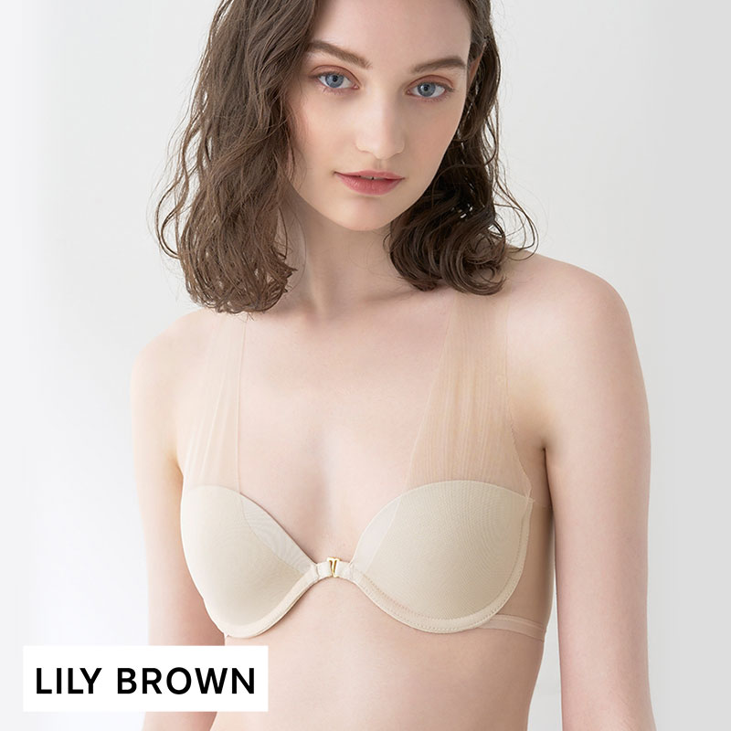 リリーブラウン LILY BROWN 【LILY BROWN Lingerie】シアーファンデブラ ランジェリー フロントホック 単品(BE-ベージュ-S)