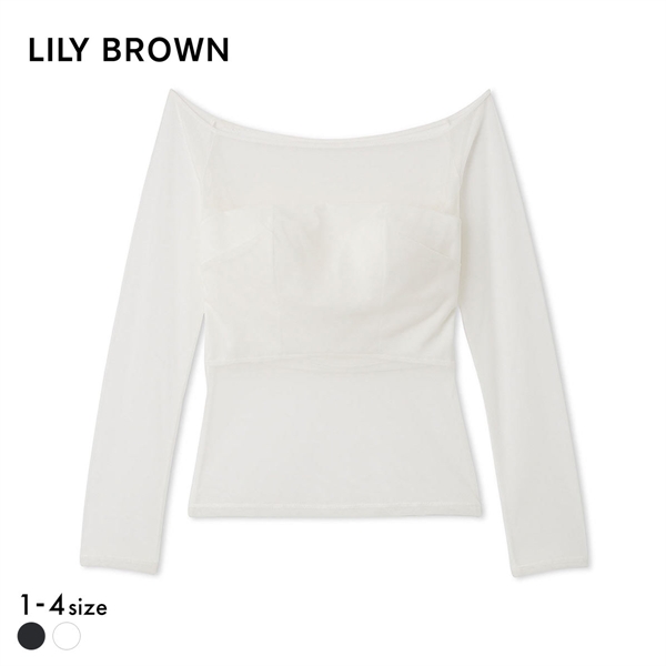 リリーブラウン ランジェリー シアーファンデノンワイヤー オフショルダートップス カップ付き LILY BROWN Lingerie