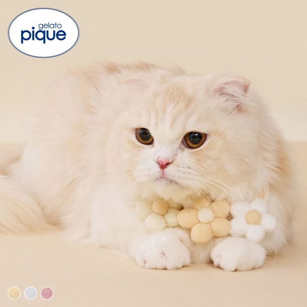 ジェラートピケ CAT&DOG スムーズィーフラワーモチーフチョーカー ジェラピケ gelato pique 猫の日(YE-イエロー-Free)