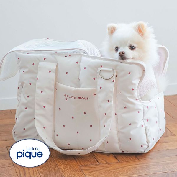 ジェラートピケ CAT&DOG 販路限定商品 ストロベリーキルティングキャリーバック gelato pique