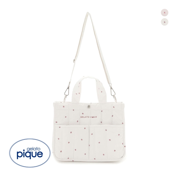 ジェラートピケ CAT&DOG 販路限定商品 ストロベリーキルティングお散歩バッグM gelato pique