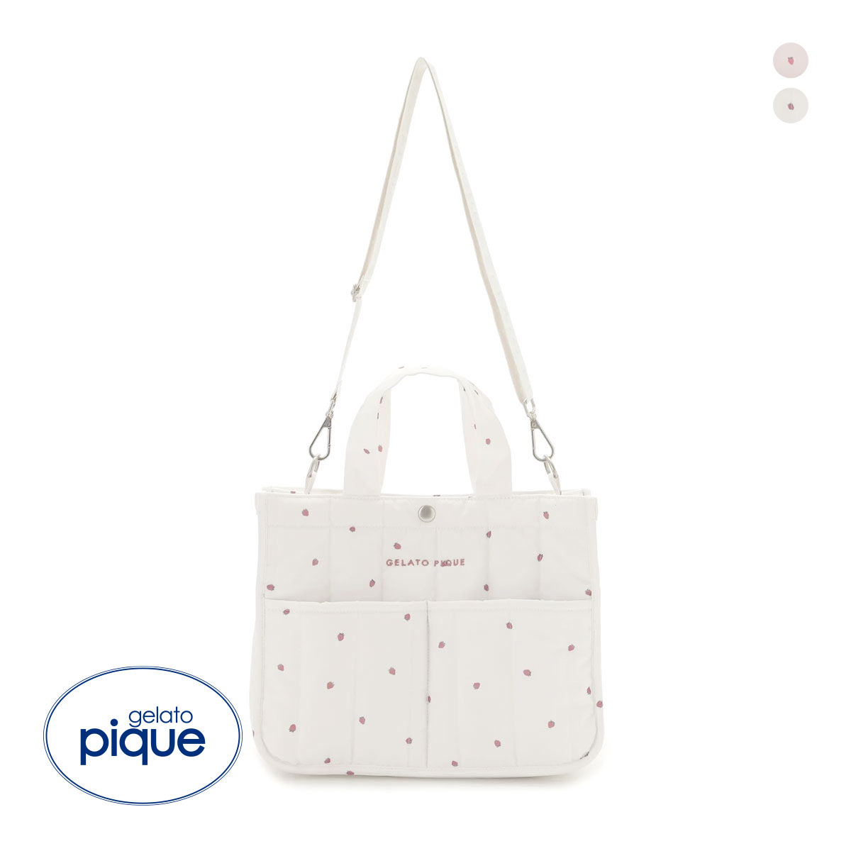 ジェラートピケ CAT&DOG 販路限定商品 ストロベリーキルティングお散歩バッグM gelato pique(OW-オフホワイト-Free)