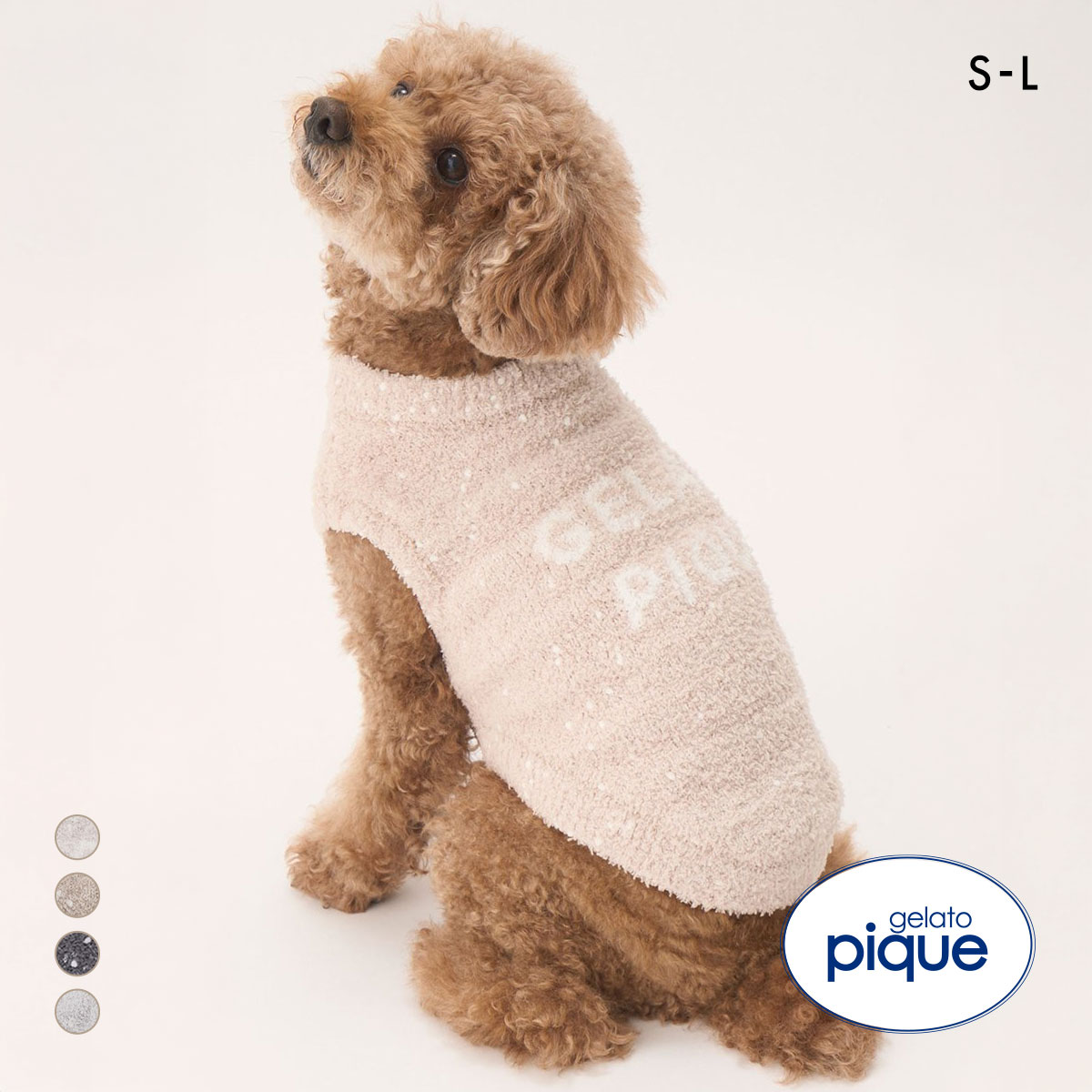 ジェラートピケ CAT&DOG 販路限定商品 ベビモコネップDOGプルオーバー ジェラピケ gelato pique S M L(BE-ベージュ-S)
