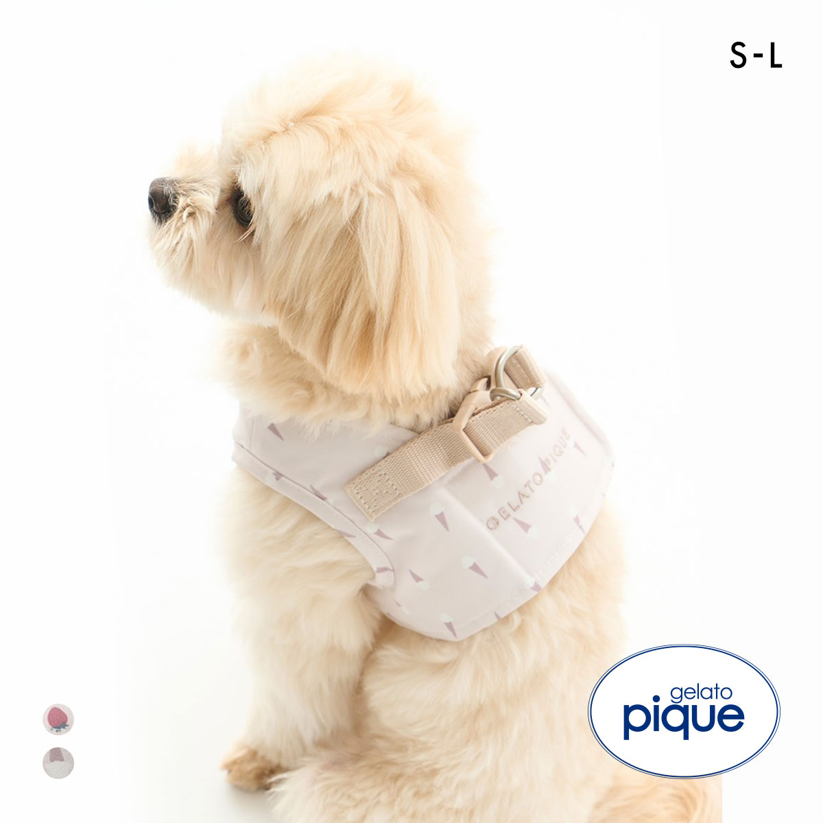 ジェラートピケ CAT&DOG 販路限定商品 モチーフ柄ハーネス gelato pique(BE-ベージュ-S)