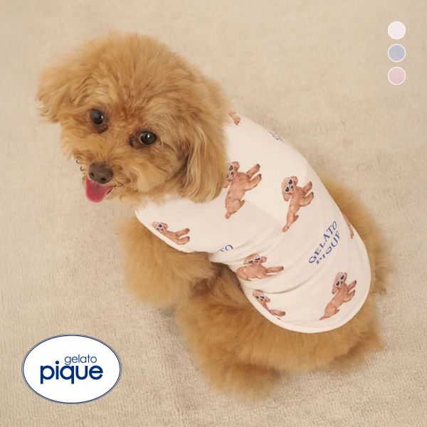 ジェラートピケ CAT&DOG 接触冷感 サマートイプードル柄プルオーバー ジェラピケ gelato pique