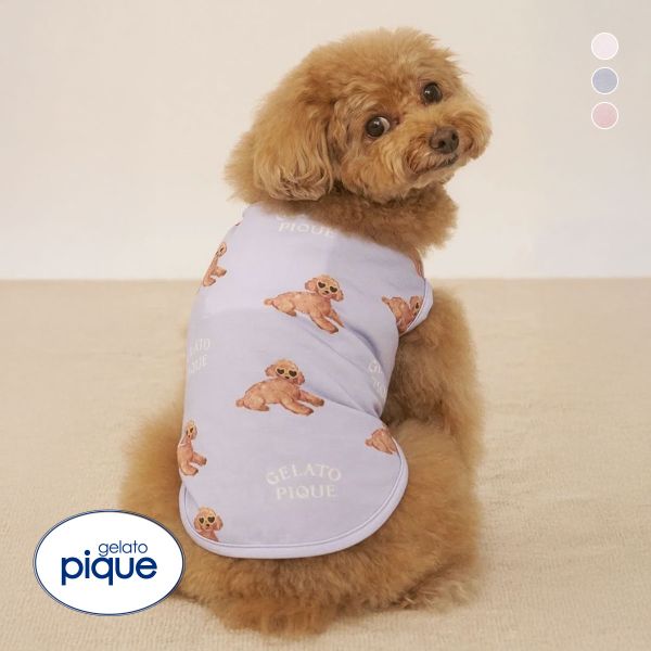 ジェラートピケ CAT&DOG 接触冷感 サマートイプードル柄プルオーバー ジェラピケ gelato pique