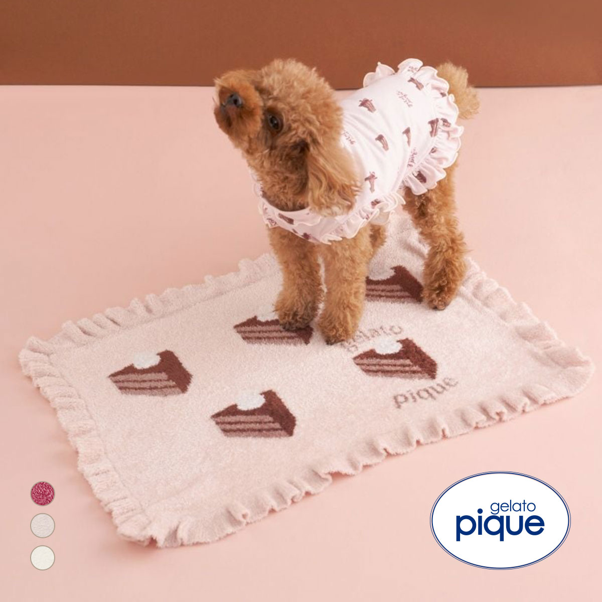 ジェラートピケ CAT&DOG オータムケーキジャガードブランケット ジェラピケ gelato pique(PI-ピンク-Free)