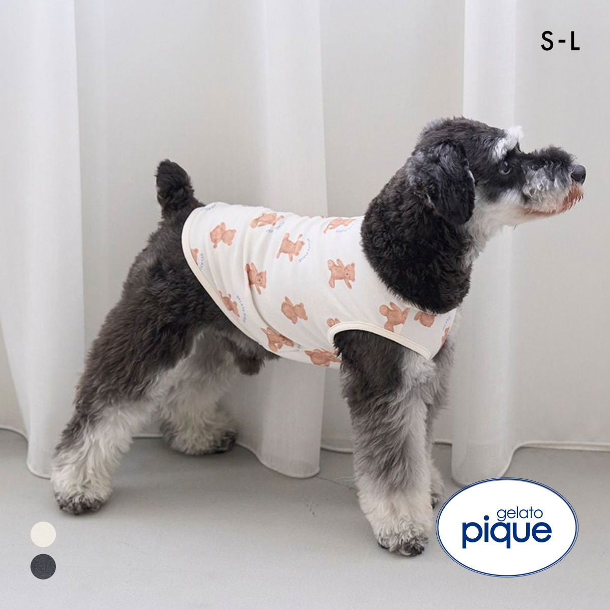 ジェラートピケ CAT&DOG ベア柄プルオーバー ジェラピケ gelato pique(OW-オフホワイト-S)