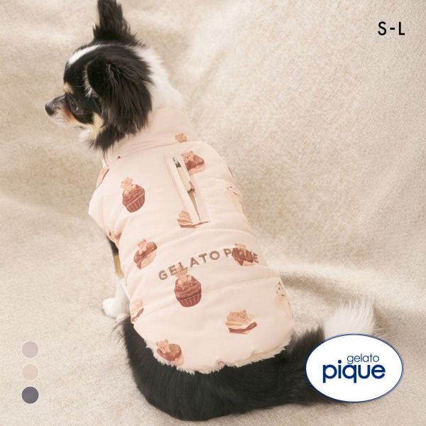 ジェラートピケ CAT&DOG 中綿ベスト gelato pique