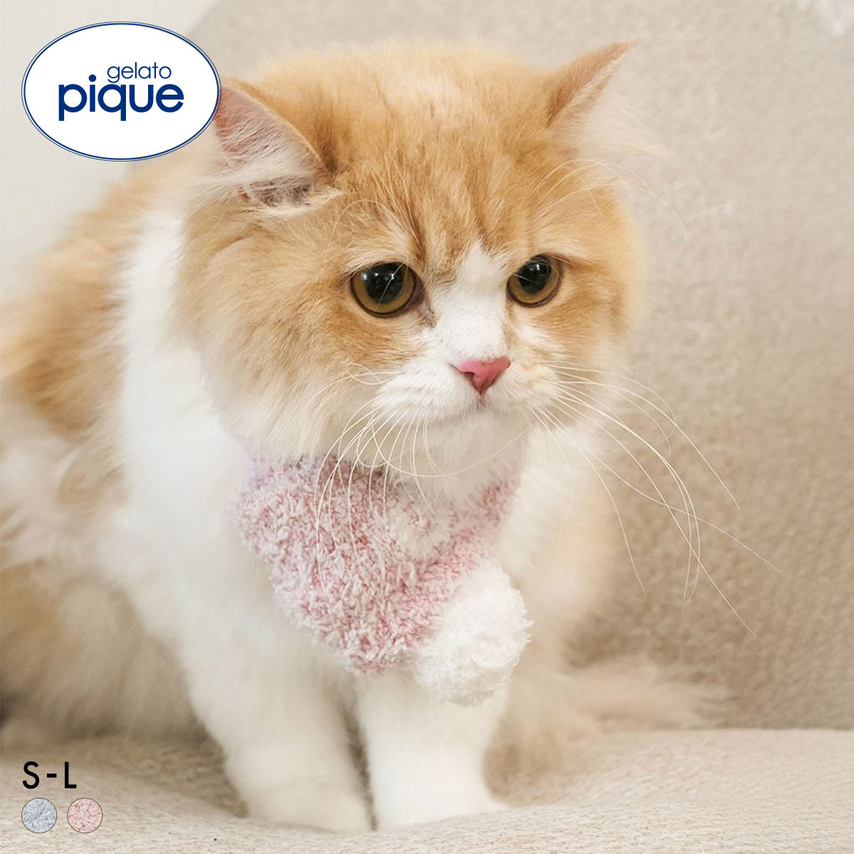 ジェラートピケ CAT&DOG ジェラートメランジマフラー ジェラピケ gelato pique(PI-ピンク-S)