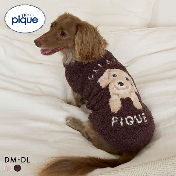 ジェラートピケ CAT&DOG ベビモコダックスフンドジャガードプルオーバー ジェラピケ gelato pique