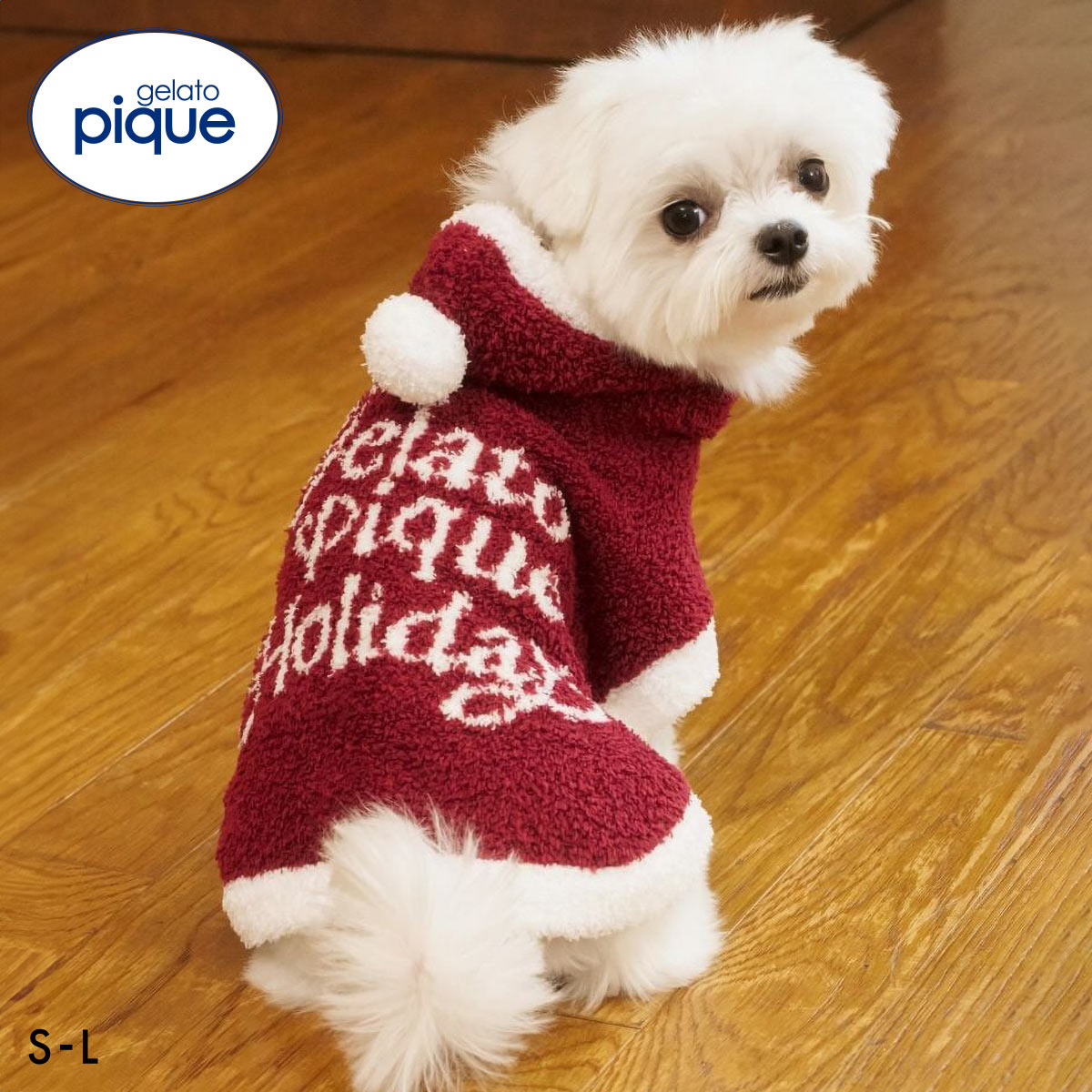 ジェラートピケ CAT&DOG HOLIDAY ベビモコサンタケープ ジェラピケ gelato pique(RE-レッド-S)