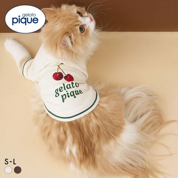 ジェラートピケ CAT&DOG チェリー柄裏毛プルオーバー ジェラピケ gelato pique