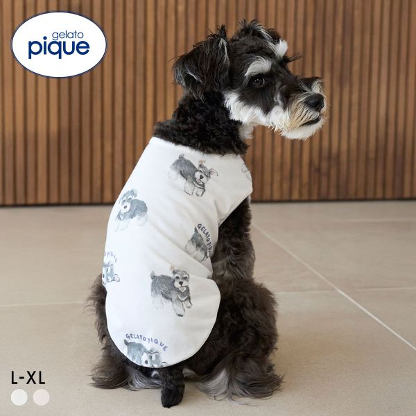 ジェラートピケ CAT&DOG シュナウザー柄カットソープルオーバー ジェラピケ gelato pique