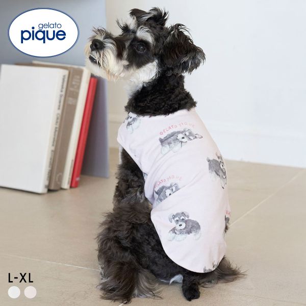 ジェラートピケ CAT&DOG シュナウザー柄カットソープルオーバー ジェラピケ gelato pique