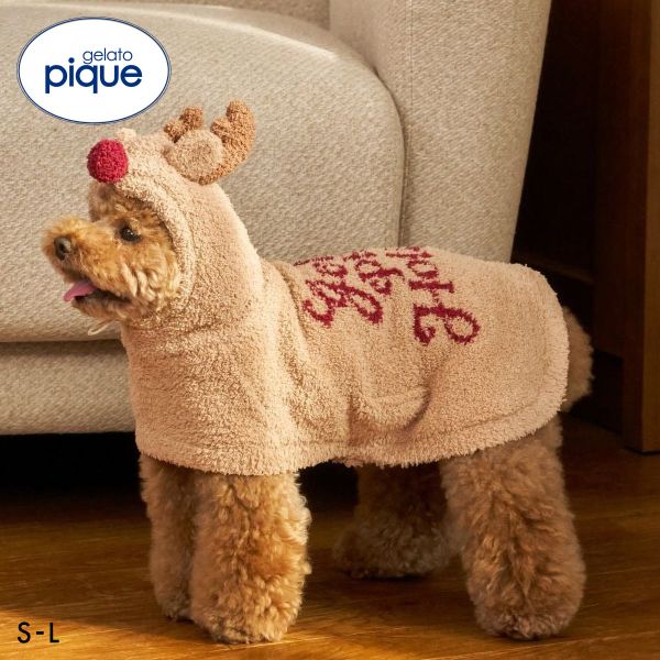 ジェラートピケ CAT&DOG HOLIDAY トナカイケープ ジェラピケ gelato pique