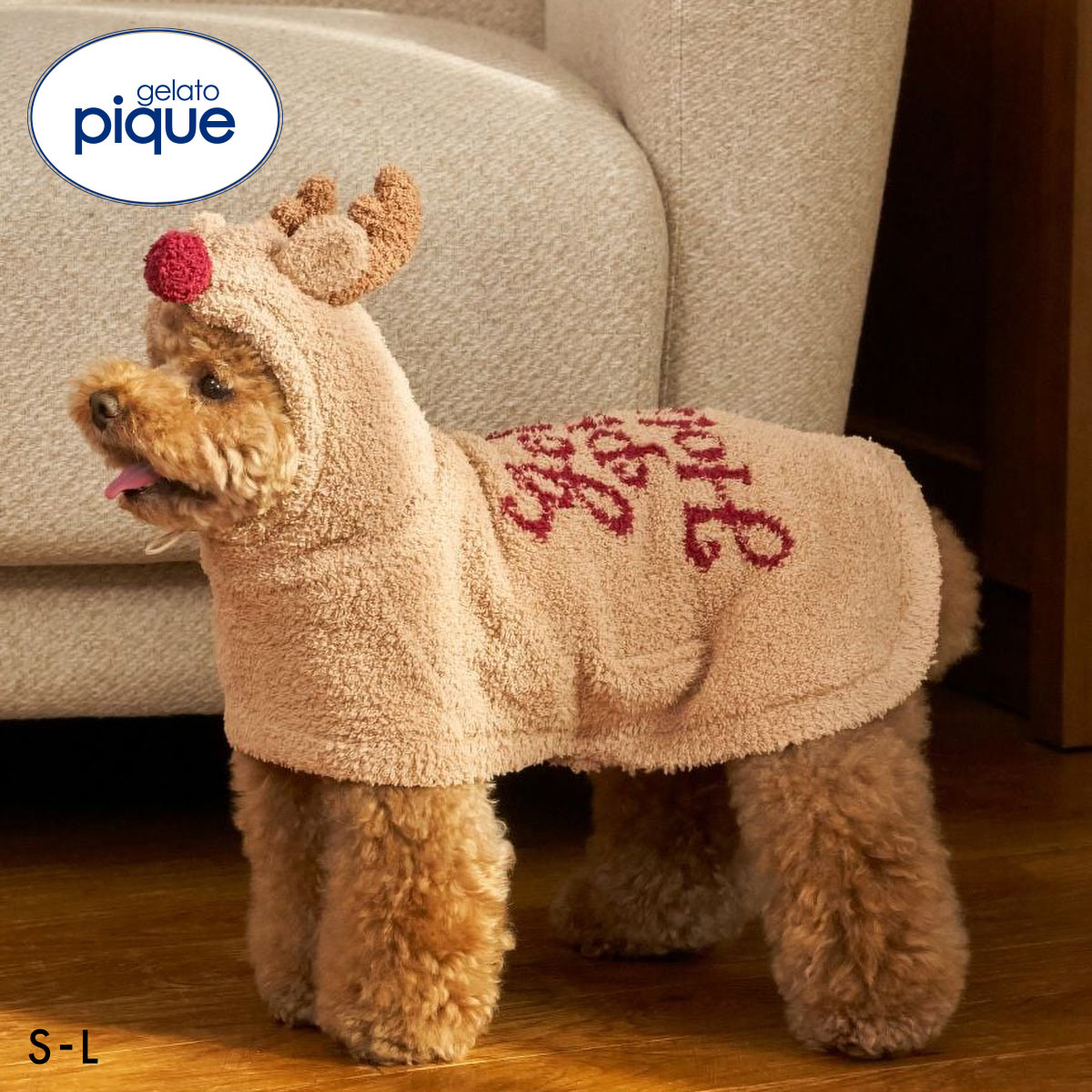 ジェラートピケ CAT&DOG HOLIDAY トナカイケープ ジェラピケ gelato pique(BR-ブラウン-S)