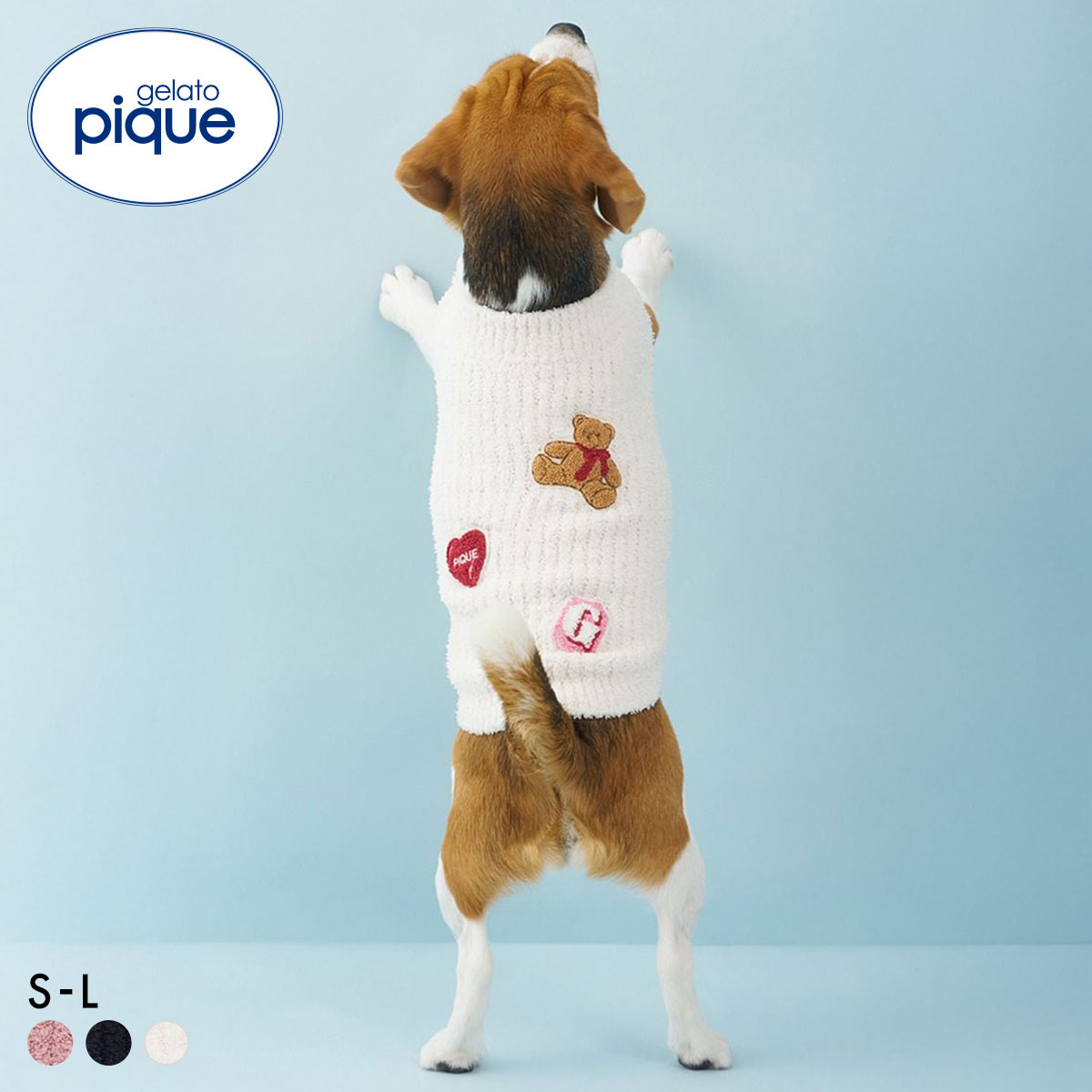 ジェラートピケ CAT&DOG ベビモコベアサガラ刺繍プルオーバー ジェラピケ gelato pique フェイバリット(IV-アイボリー-S)