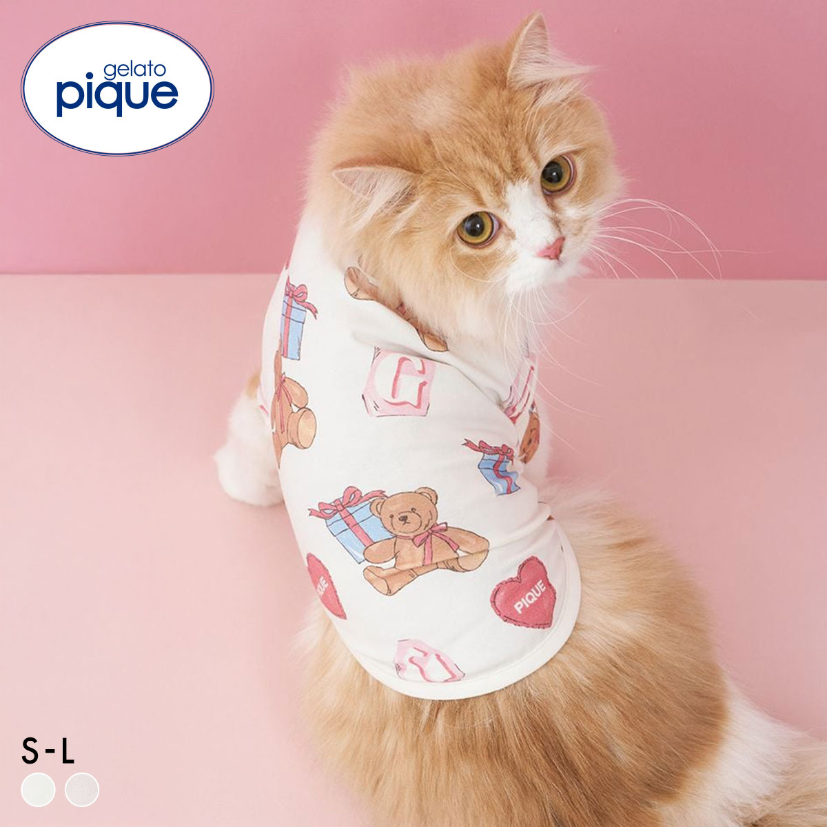 ジェラートピケ CAT&DOG フェイバリット柄プルオーバー gelato pique(OW-オフホワイト-S)