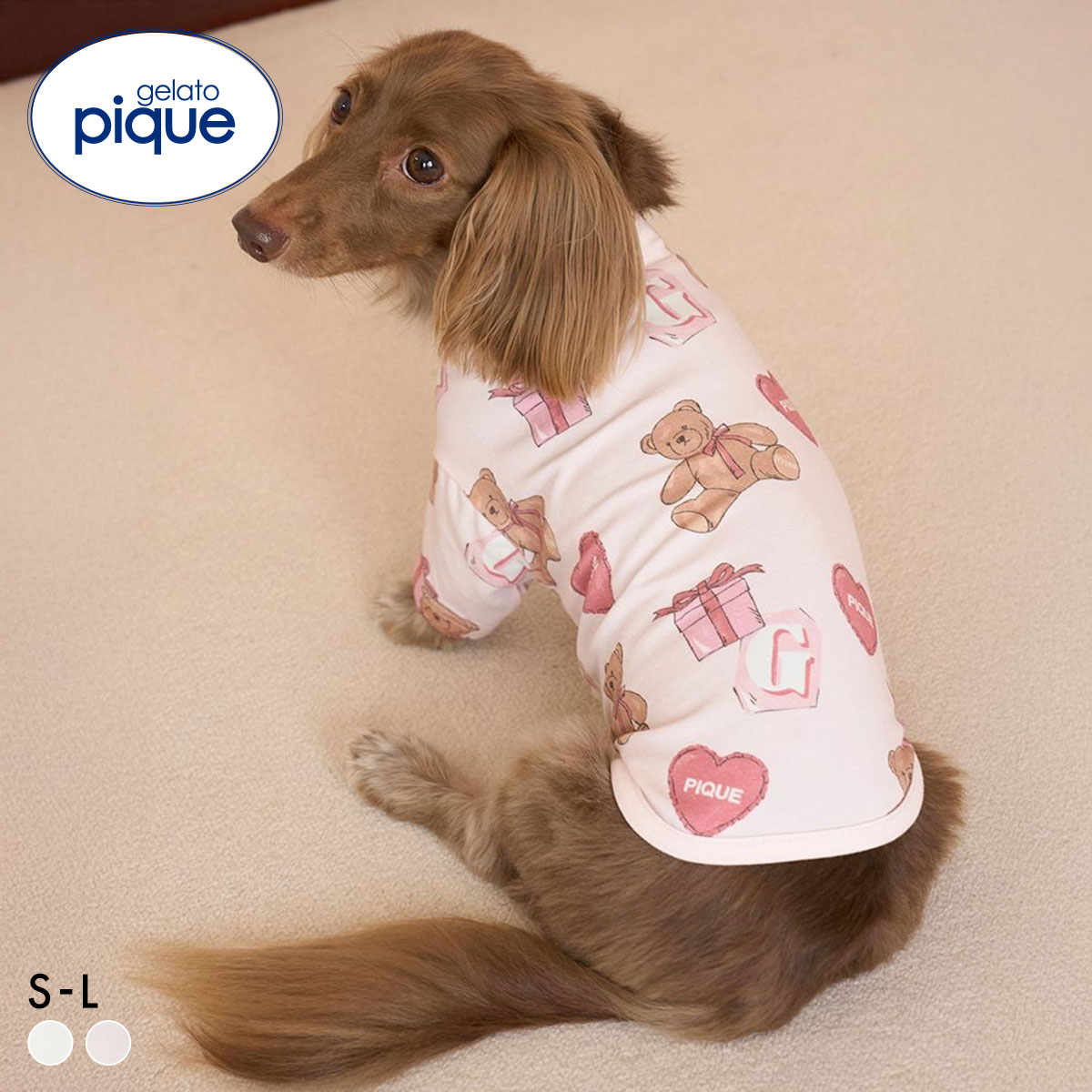 ジェラートピケ CAT&DOG フェイバリット柄プルオーバー gelato pique(PI-ピンク-S)