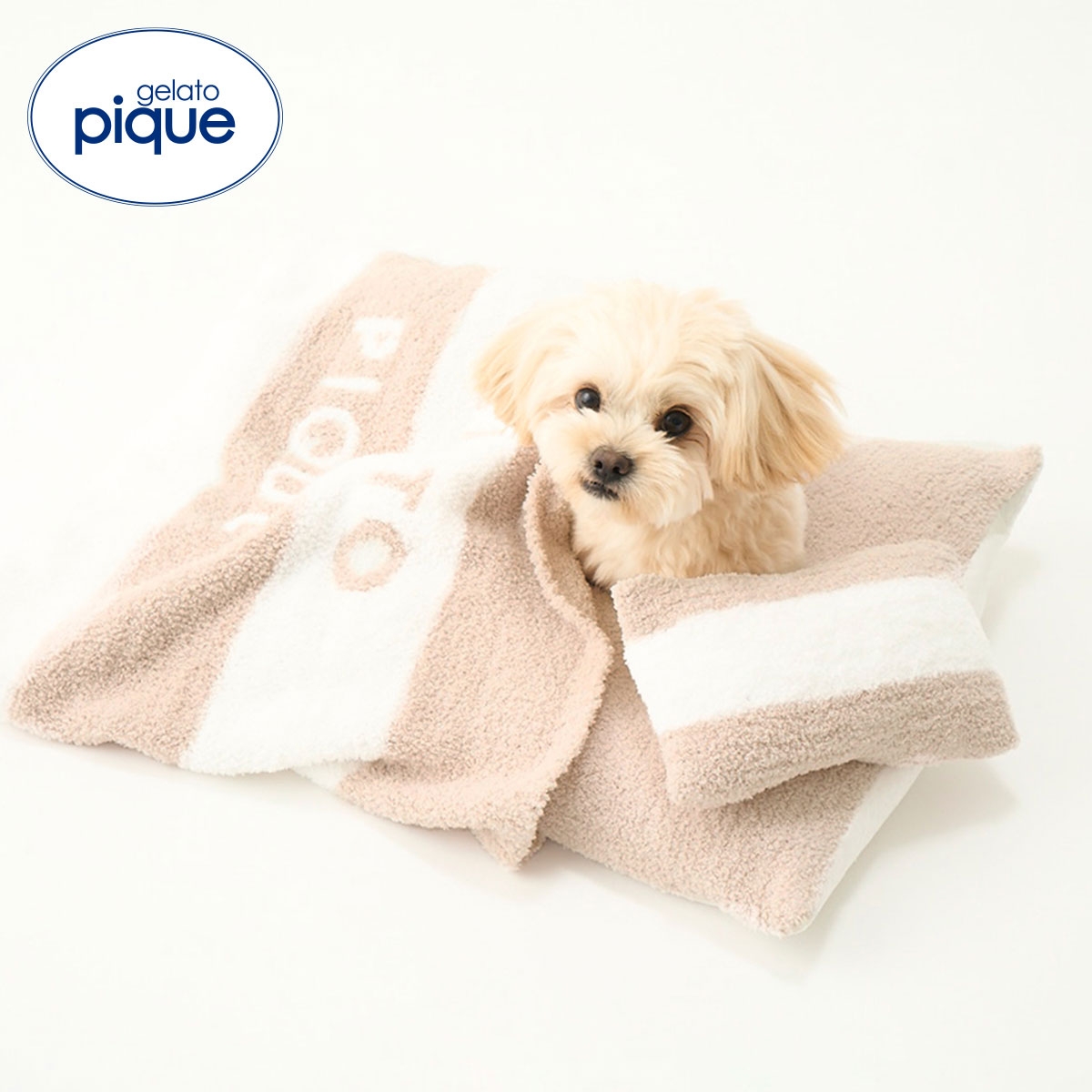 ジェラートピケ CAT&DOG ベビモコおふとんセット ジェラピケ gelato pique(BE-ベージュ-Free)