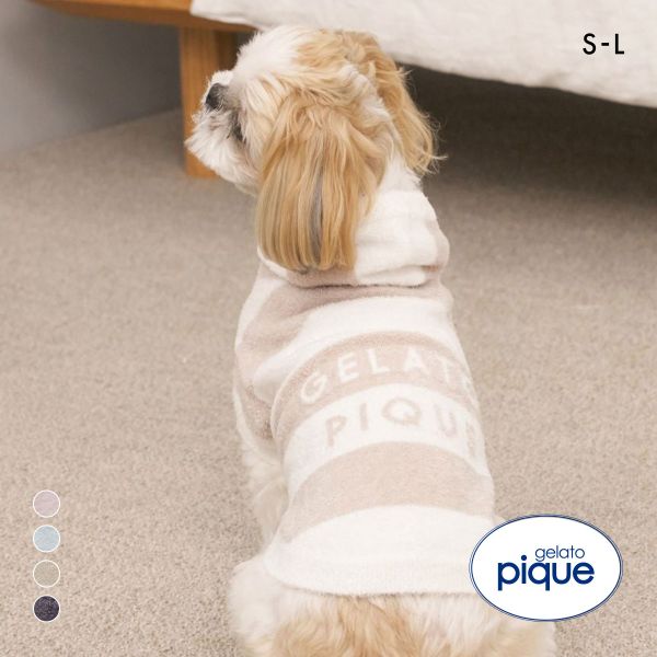 ジェラートピケ CAT&DOG スムーズィー2ボーダーフーディー ジェラピケ gelato pique S M L