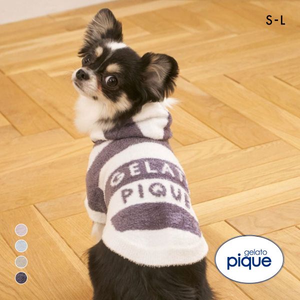 ジェラートピケ CAT&DOG スムーズィー2ボーダーフーディー ジェラピケ gelato pique S M L