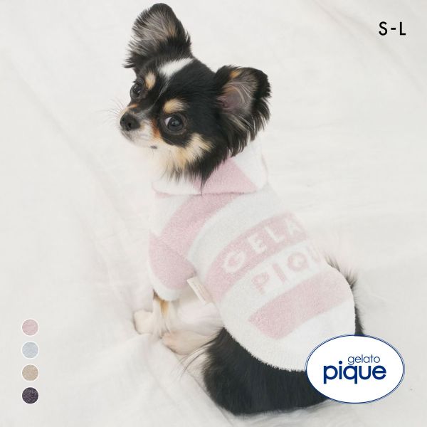 ジェラートピケ CAT&DOG スムーズィー2ボーダーフーディー ジェラピケ gelato pique S M L