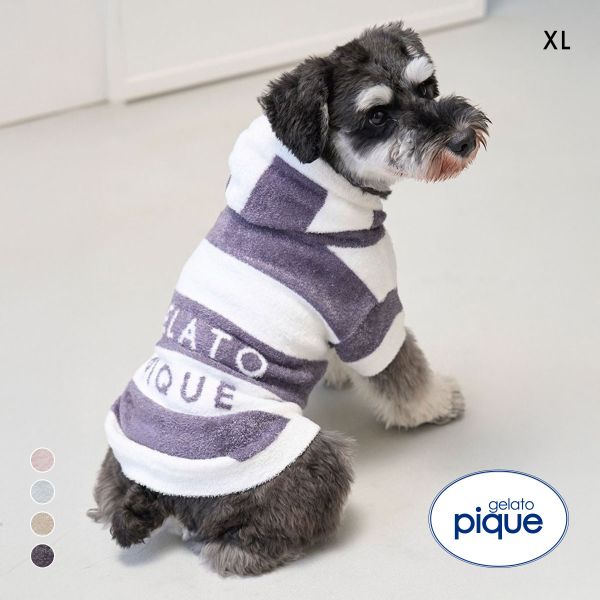 ジェラートピケ CAT&DOG スムーズィーXLサイズ2ボーダーフーディー ジェラピケ gelato pique XL