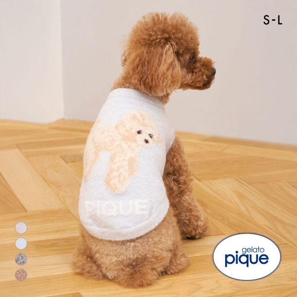 ジェラートピケ CAT&DOG スムーズィートイプードル柄ジャガードプルオーバー ジェラピケ gelato pique