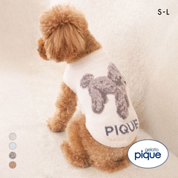 ジェラートピケ CAT&DOG スムーズィートイプードル柄ジャガードプルオーバー ジェラピケ gelato pique