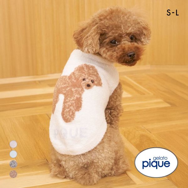 ジェラートピケ CAT&DOG スムーズィートイプードル柄ジャガードプルオーバー ジェラピケ gelato pique