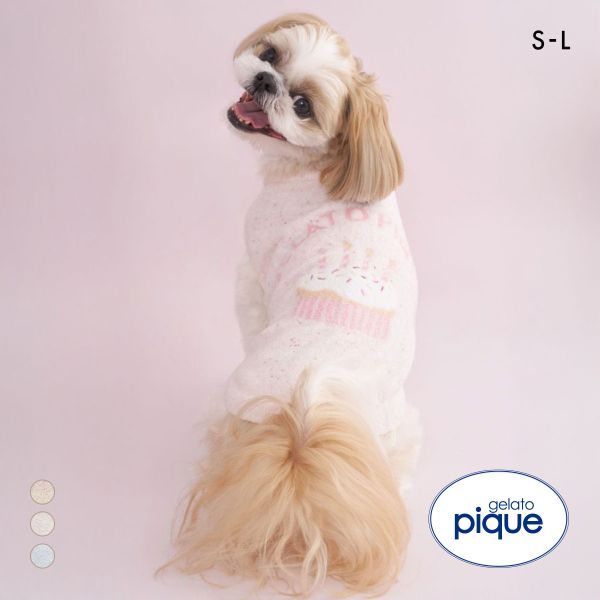 ジェラートピケ CAT&DOG Birthday スムーズィーカップケーキジャガードプルオーバー ジェラピケ gelato pique