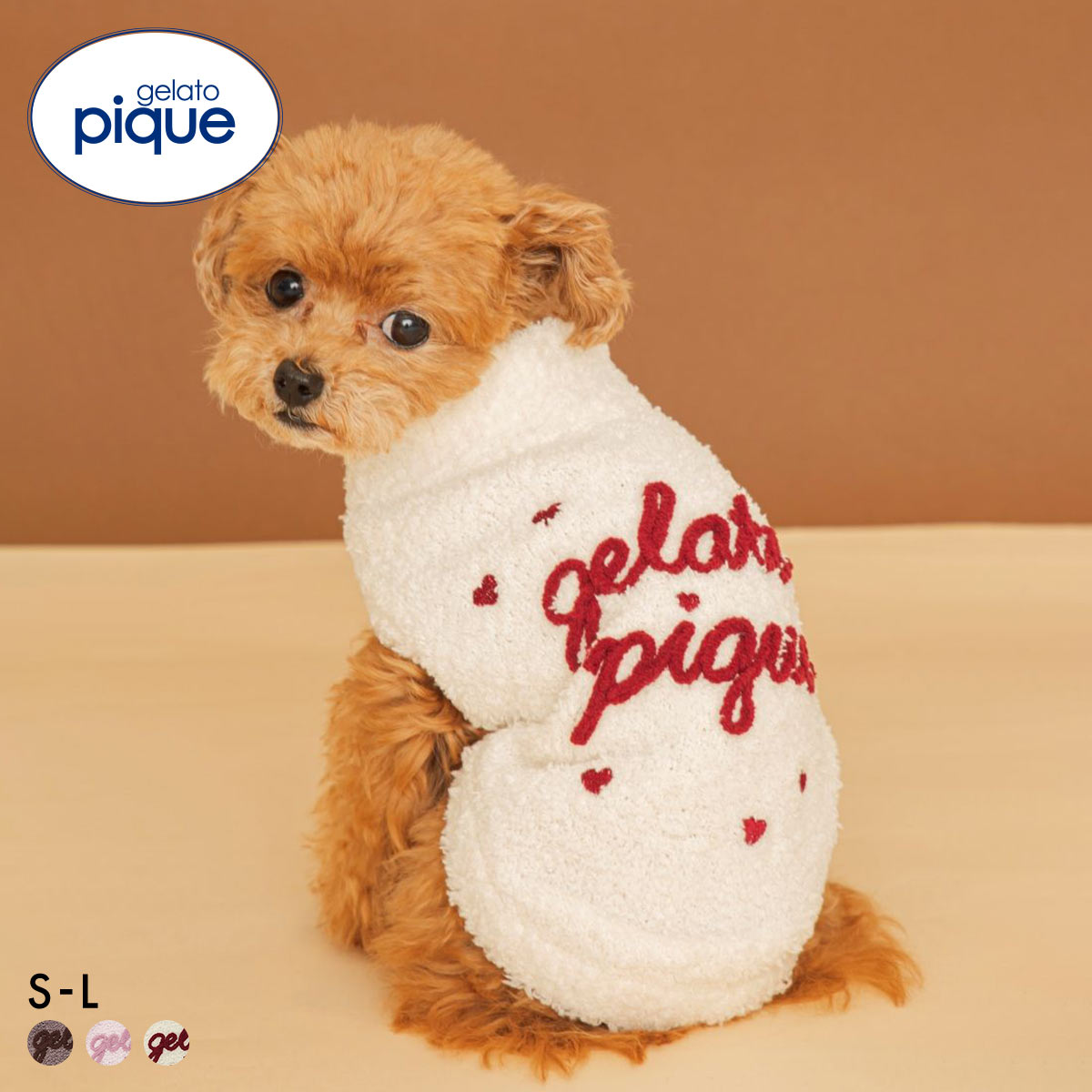 ジェラートピケ CAT&DOG Valentine ハイネックロゴプルオーバー ジェラピケ gelato pique(IV-アイボリー-S)